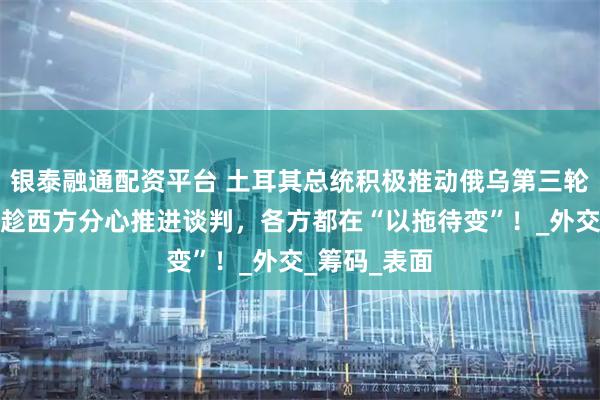 银泰融通配资平台 土耳其总统积极推动俄乌第三轮和谈,普京趁西方分心推进谈判,各方都在“以拖待变”!_外交_筹码_表面