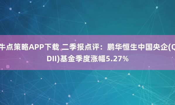 牛点策略APP下载 二季报点评：鹏华恒生中国央企(QDII)基金季度涨幅5.27%